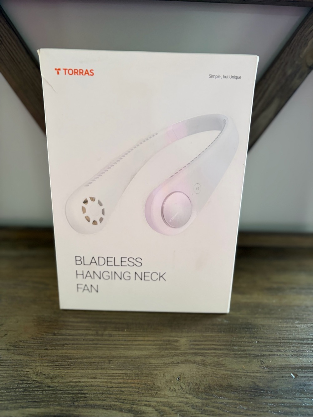 White Bladeless Hanging Neck Fan - Hands-Free Wearable Cooling